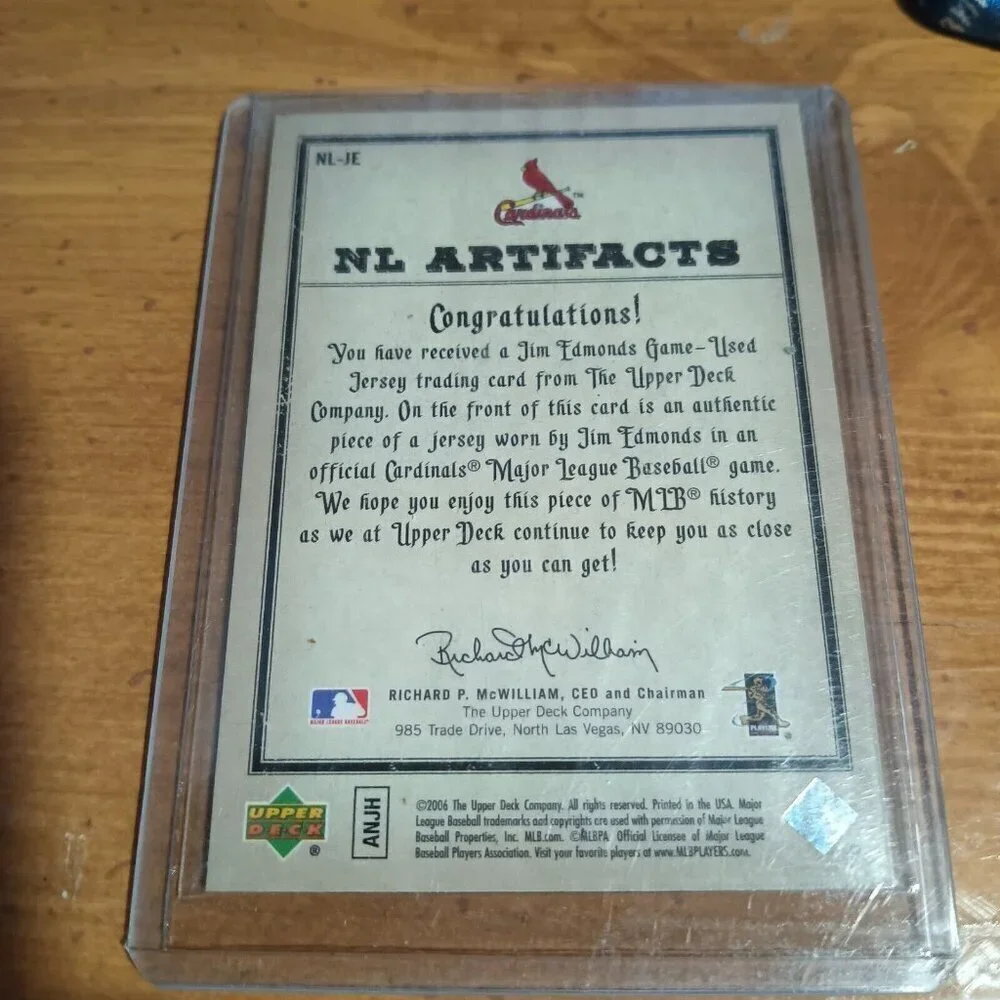 2006 Upper Deck Artifacts NL Artifacts Red /250 Jim Edmonds #NL-JE Baseball